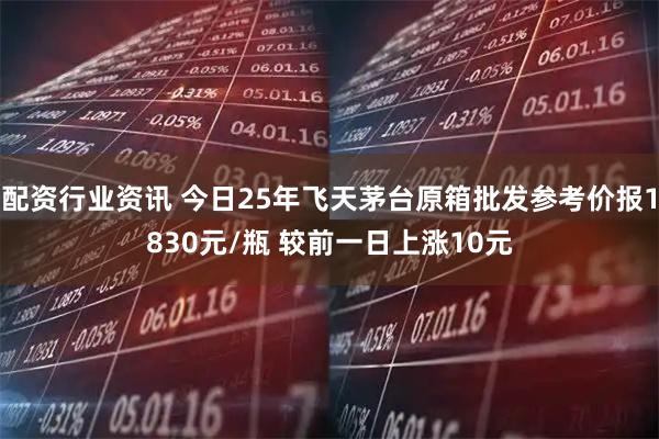 配资行业资讯 今日25年飞天茅台原箱批发参考价报1830元/瓶 较前一日上涨10元