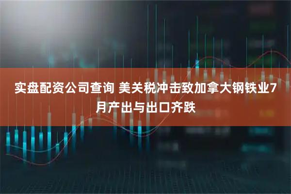实盘配资公司查询 美关税冲击致加拿大钢铁业7月产出与出口齐跌