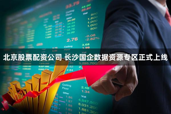 北京股票配资公司 长沙国企数据资源专区正式上线